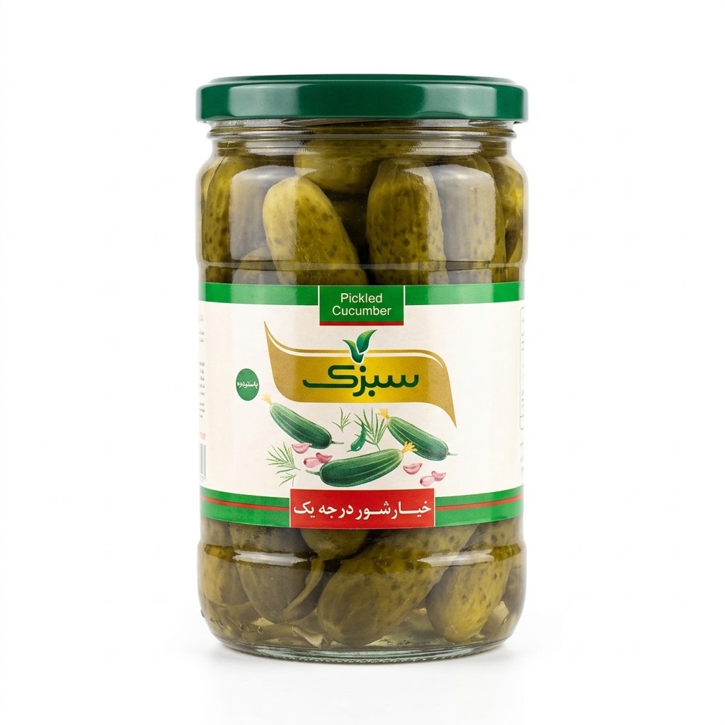 خیارشور درجه یک سبزینه - 650 گرم