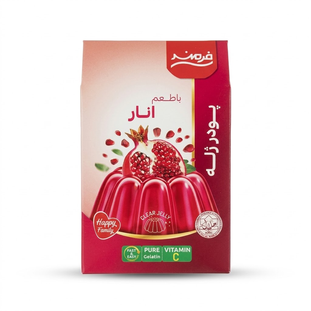 پودر ژله با طعم انار فرمند - 100 گرم